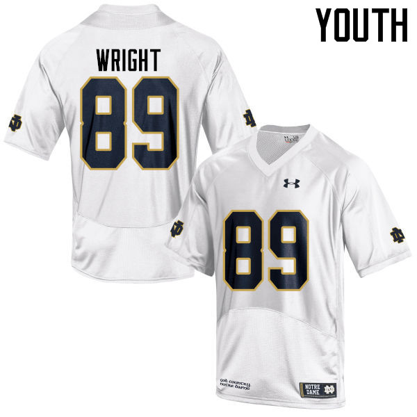 Youth #89 Brock Wright Notre Dame Fighting Irish College Football Jerseys-White